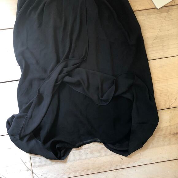 Anthropologie Meadow Rue EUC Women's Embroidered Tulip Hem Black Dress 8 - Picture 6 of 9